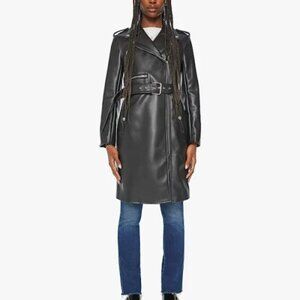 NWT Mother The Long Chopper Faux Leather Jacket S